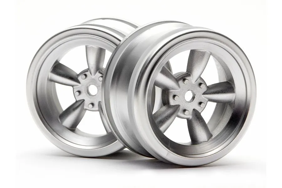 HPI 1.9&amp;quot; (0mm Off-Set) Vintage 5 Spoke Matte Chrome Rims 2Pcs image 8789