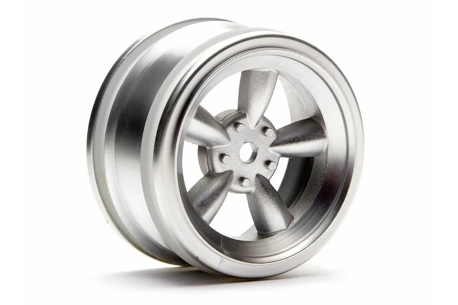 HPI 1.9&amp;quot; (0mm Off-Set) Vintage 5 Spoke Matte Chrome Rims 2Pcs image 8790