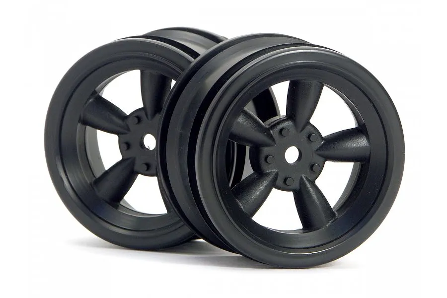 HPI 1.9&amp;quot; (0mm Off-Set) Vintage 5 Spoke Black Rims 2Pcs image 8793
