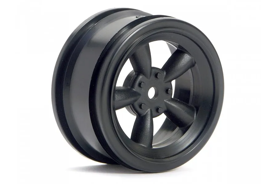 HPI 1.9&amp;quot; (0mm Off-Set) Vintage 5 Spoke Black Rims 2Pcs image 8794