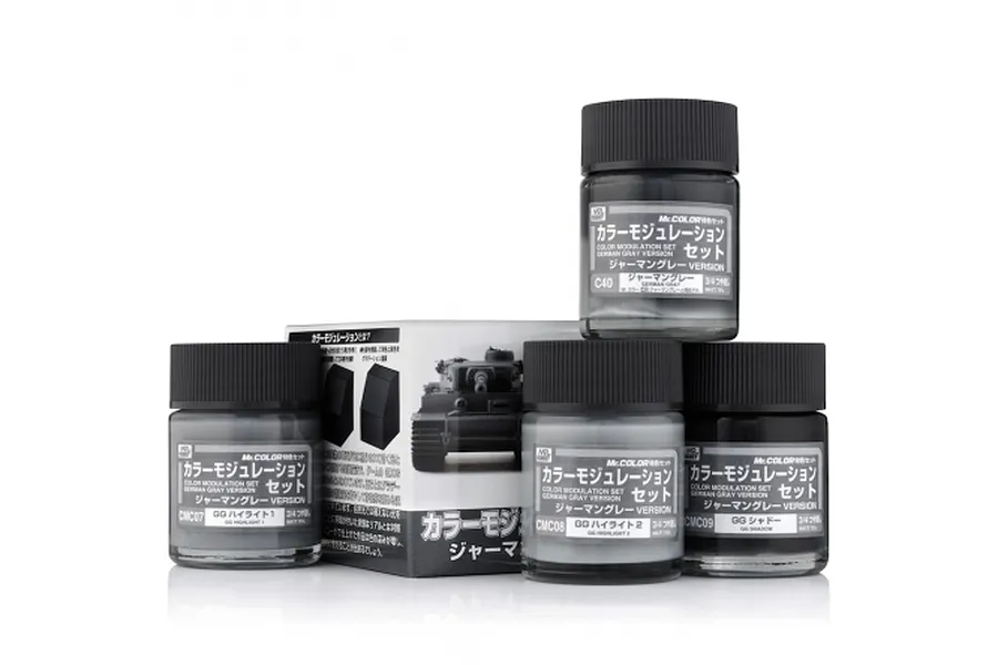 Mr Hobby German Gray Colour Modulation Acrylic Paint Set 4Pcs image 87938