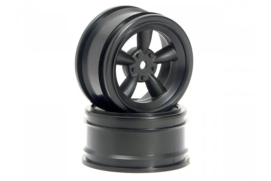 HPI 1.9&amp;quot; (0mm Off-Set) Vintage 5 Spoke Black Rims 2Pcs image 8795