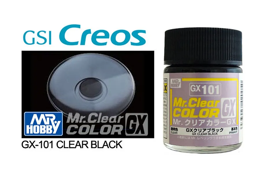 Mr Hobby GX Translucent Black Acrylic Paint 10ml image 87948