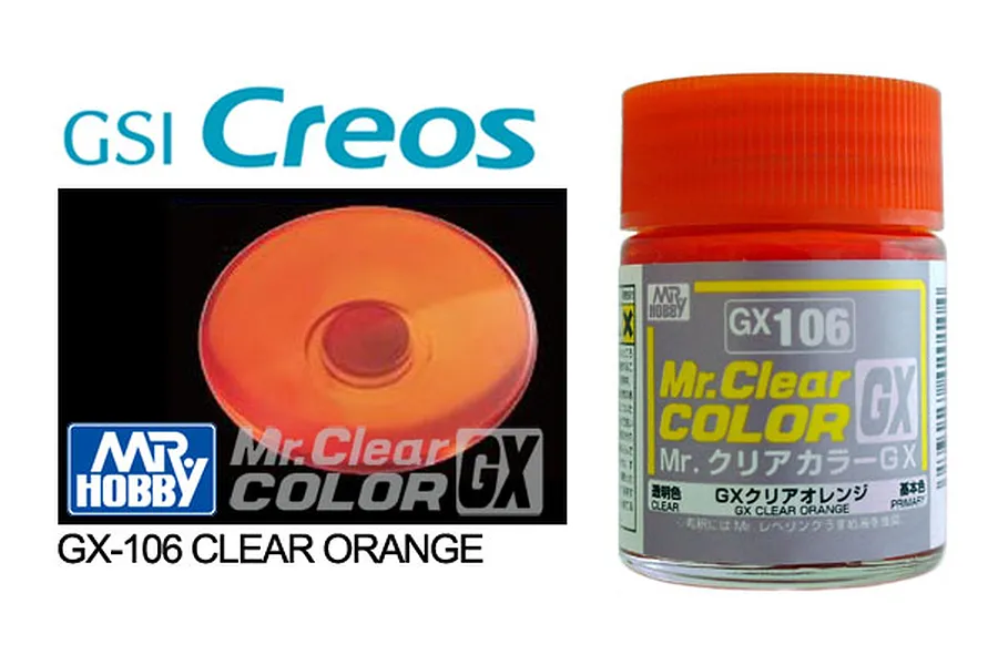 Mr Hobby GX Translucent Orange Acrylic Paint 10ml image 87954