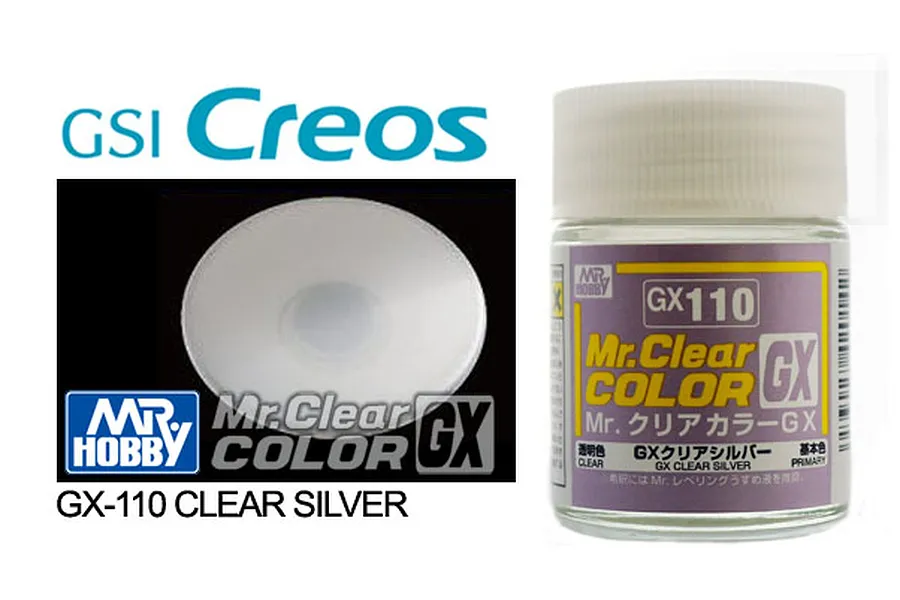 Mr Hobby GX Translucent Silver Acrylic Paint 10ml image 87961