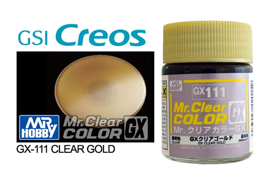 Mr Hobby GX Translucent Gold Acrylic Paint 10ml image 87963