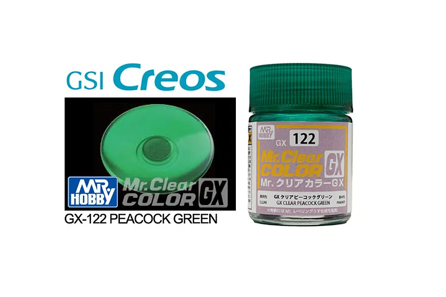 Mr Hobby GX Translucent Peacock Green Acrylic Paint 10ml image 87967