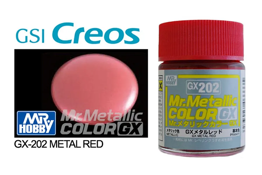 Mr Hobby GX Metallic Red Acrylic Paint 18ml image 1