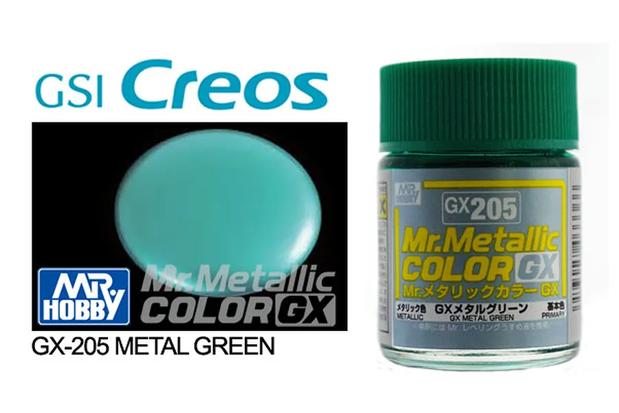 Mr Hobby GX Metallic Green Acrylic Paint 18ml image 87973