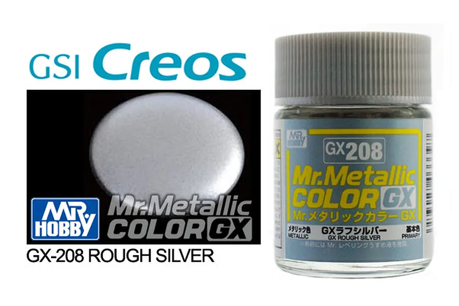 Mr Hobby GX Metallic Rough Silver Acrylic Paint 18ml image 87978