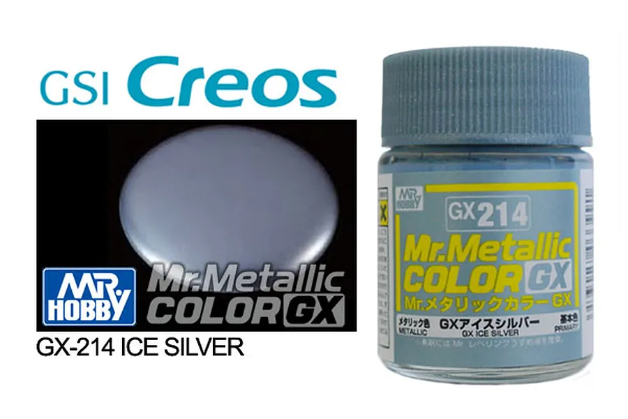 Mr Hobby GX Metallic Ice Silver Acrylic Paint 18ml image 87988