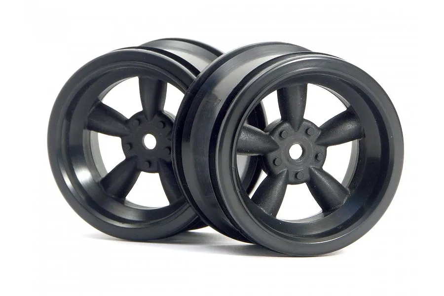 HPI 1.9&amp;quot; (6mm Off-Set) Vintage 5 Spoke Black Rims 2Pcs image 8805