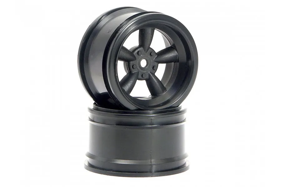 HPI 1.9&amp;quot; (6mm Off-Set) Vintage 5 Spoke Black Rims 2Pcs image 8807