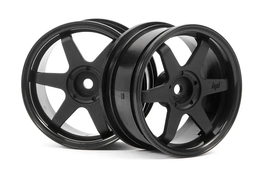 HPI 1.9&amp;quot; (3mm Off-Set) TE37 Black Rims 2Pcs image 8815