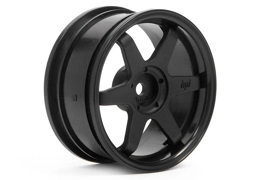 HPI 1.9&amp;quot; (3mm Off-Set) TE37 Black Rims 2Pcs image 8816