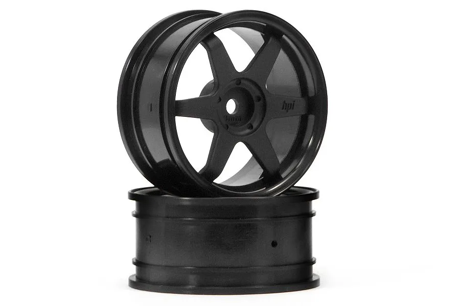 HPI 1.9&amp;quot; (3mm Off-Set) TE37 Black Rims 2Pcs image 8817