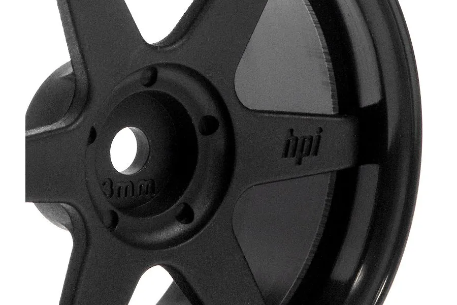 HPI 1.9&amp;quot; (3mm Off-Set) TE37 Black Rims 2Pcs image 8818