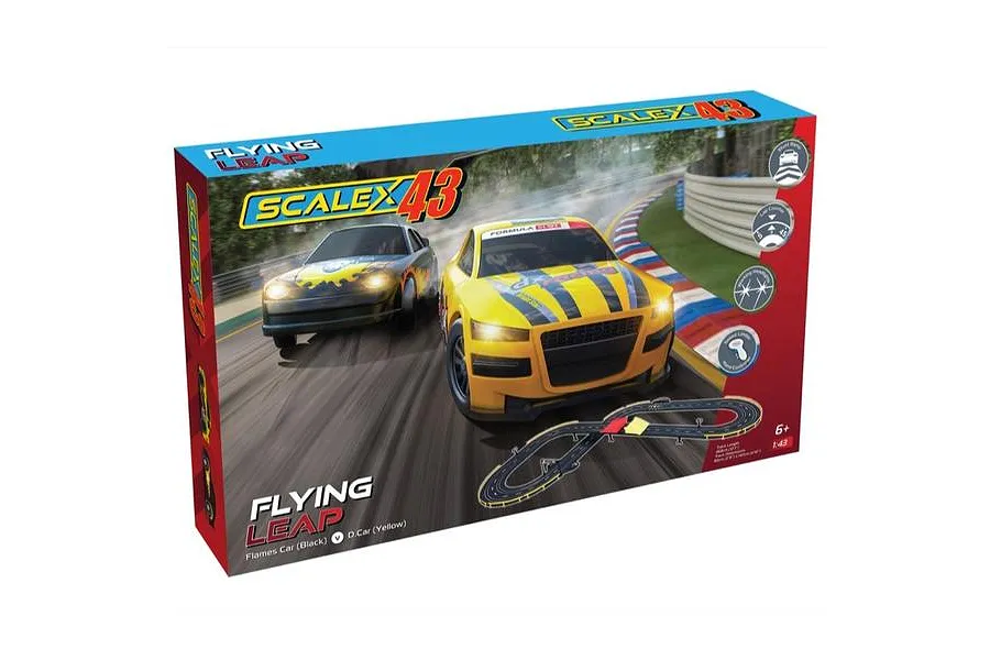 Scalextric 1/43 Flying Leap Complete Slot Car Set image 88208