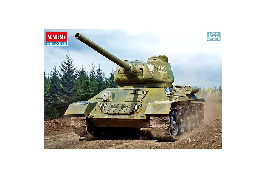 Academy 1/35 T-34-85 Soviet Medium &amp;quot;Ural Tank Factory 2&amp;quot; Tank Plastic Model Kit image 88235