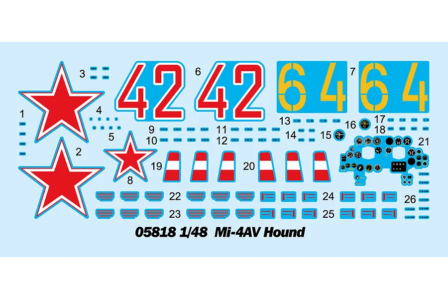 Trumpeter 1/48 Mi-4AV Hound Transport Helicopter Scaled Plastic Model Kit image 88355