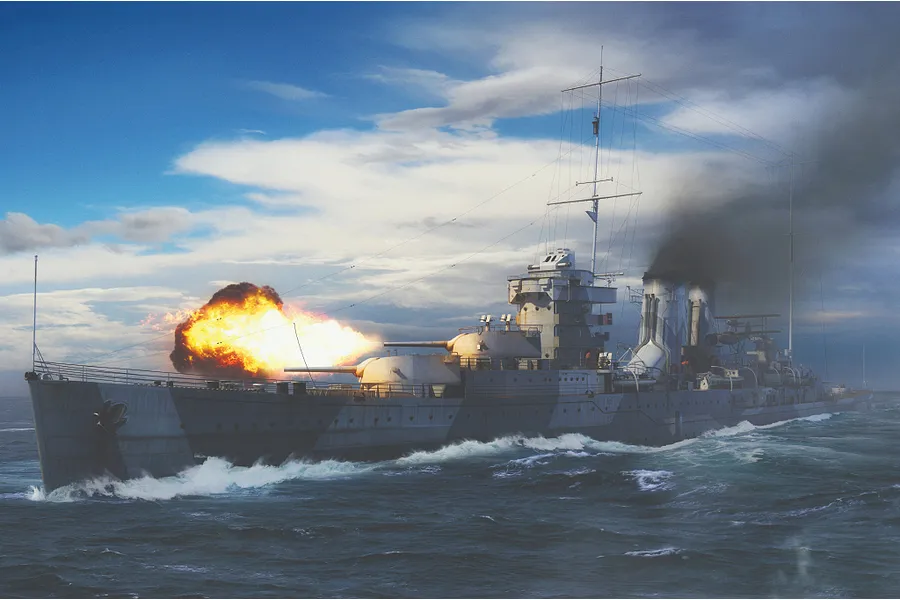 Trumpeter 1/700 HMS York Heavy Cruiser Scaled Plastic Model Kit image 88366
