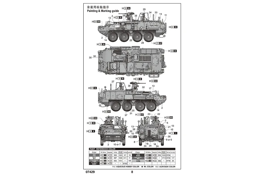 Trumpeter 1/72 US M1135 Stryker NBC RV Armoured Personnel Carrier Scaled Plastic Model Kit image 3