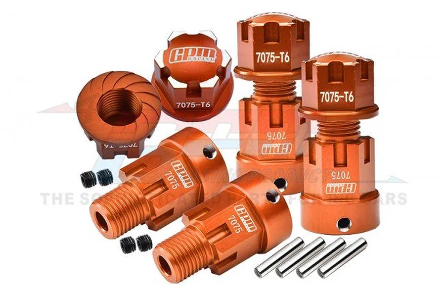 GPM Orange Aluminium 17mm (+20mm) Wheel Hex Adapters Set image 88441