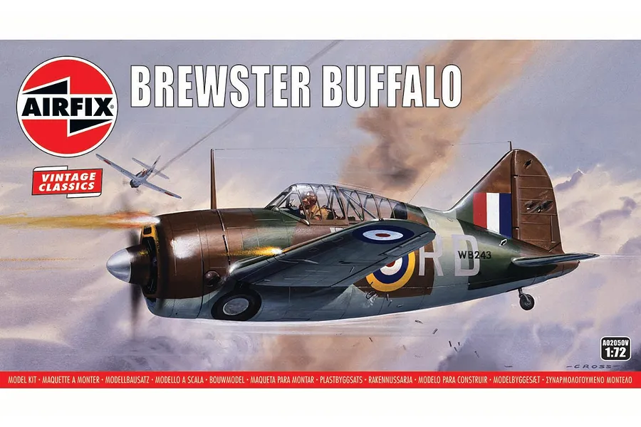 Airfix 1/72 Brewster Buffalo Fighter Scaled Plastic Model Kit image 88553