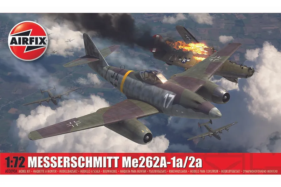 Airfix 1/72 Messerschmitt ME262A-1A/2A Fighter Scaled Plastic Model Kit image 88568