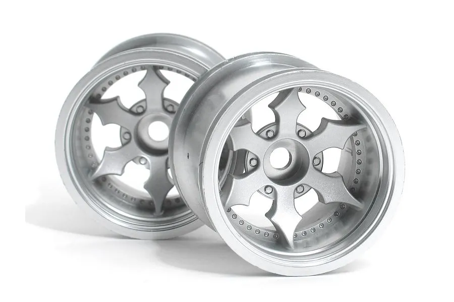 HPI 2.2&amp;quot; Firestorm Spike Truck Matte Chrome Rims 2Pcs image 8860
