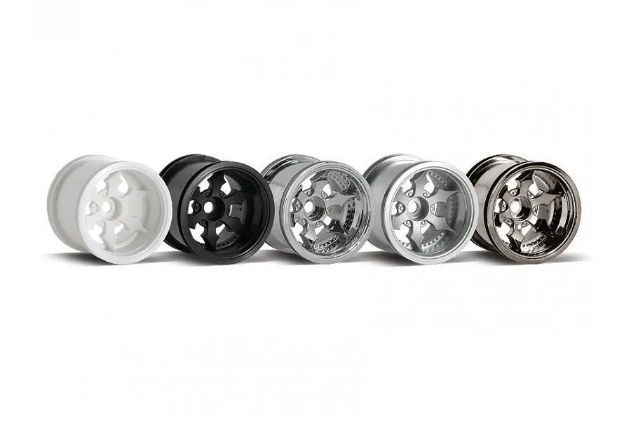 HPI 2.2&amp;quot; Firestorm Spike Truck Black Chrome Rims 2Pcs image 8863