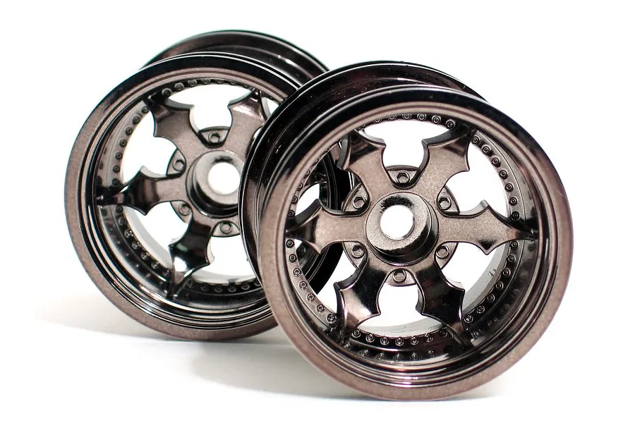HPI 2.2&amp;quot; Firestorm Spike Truck Black Chrome Rims 2Pcs image 8864
