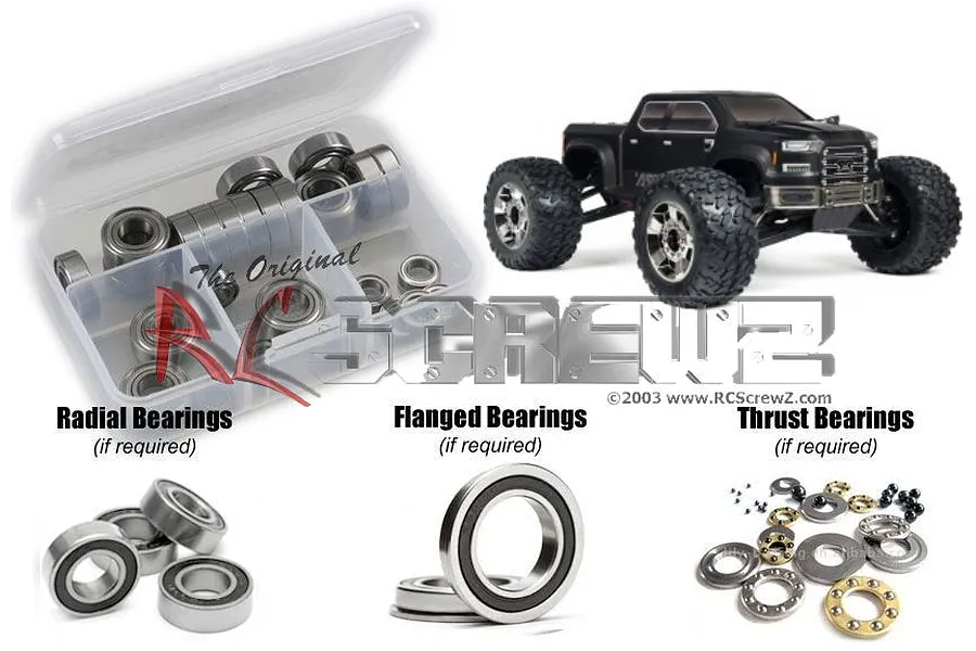 RC Screwz Nero Big Rock Rubber Shielded Bearing Kit image 88705