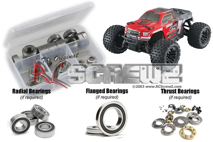 RC Screwz Granite Mega 4x4 Rubber Shielded Bearing Kit image 88712