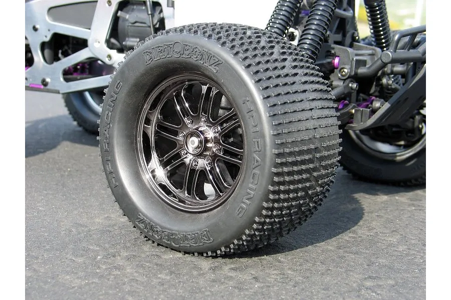 HPI 3.3&amp;quot; Savage 8 Spoke Black Chrome Rims 2Pcs image 8878