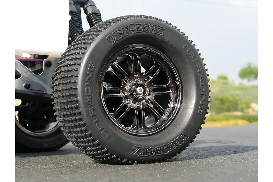 HPI 3.3&amp;quot; Savage 8 Spoke Black Chrome Rims 2Pcs image 8879