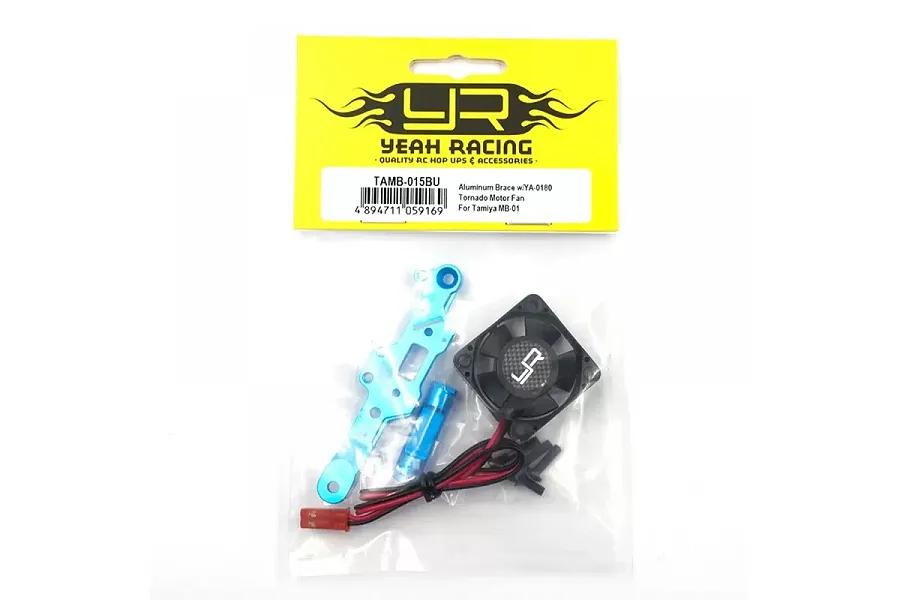 Yeah Racing Blue Aluminium Motor Mount w/ 30x30x10mm High Speed Cooling Fan image 88824