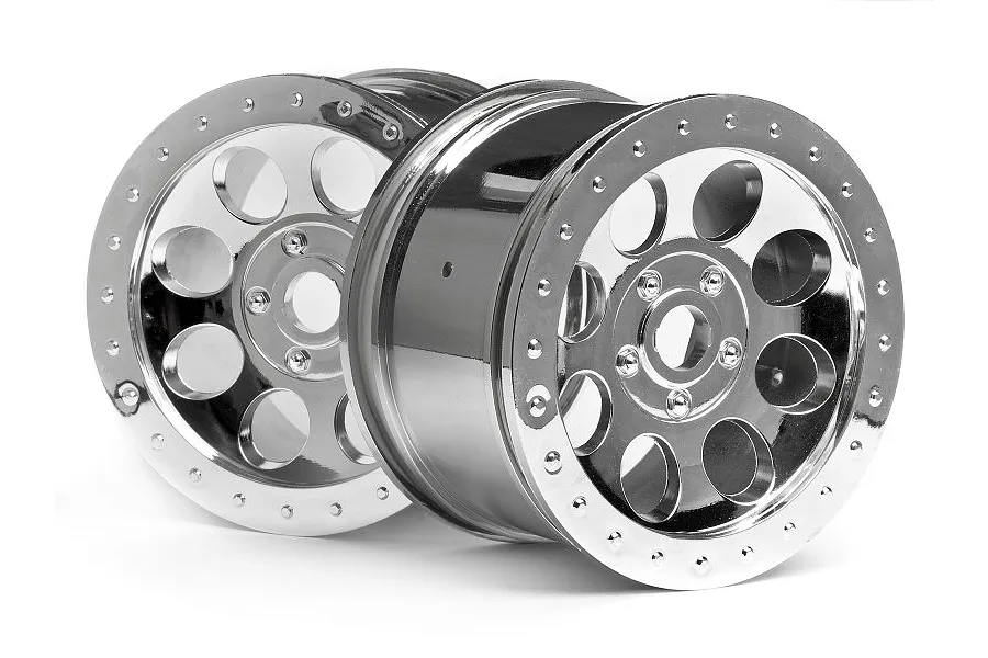 HPI 3.3&amp;quot; Savage Mag-8 Chrome Rims 2Pcs image 8884
