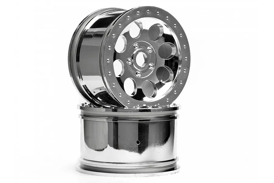 HPI 3.3&amp;quot; Savage Mag-8 Chrome Rims 2Pcs image 8887