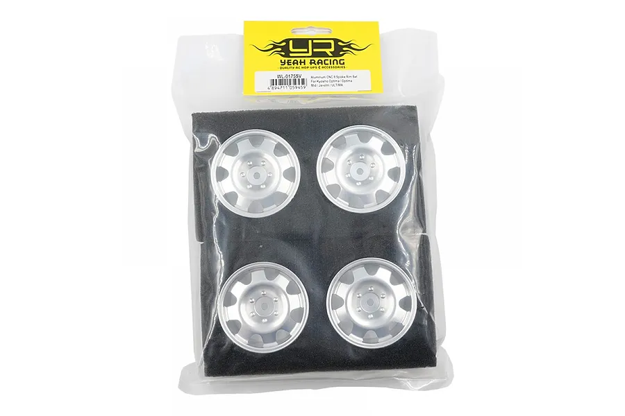 Yeah Racing 1/10 Silver Aluminium 8 Spoke Rim 4Pcs image 88874