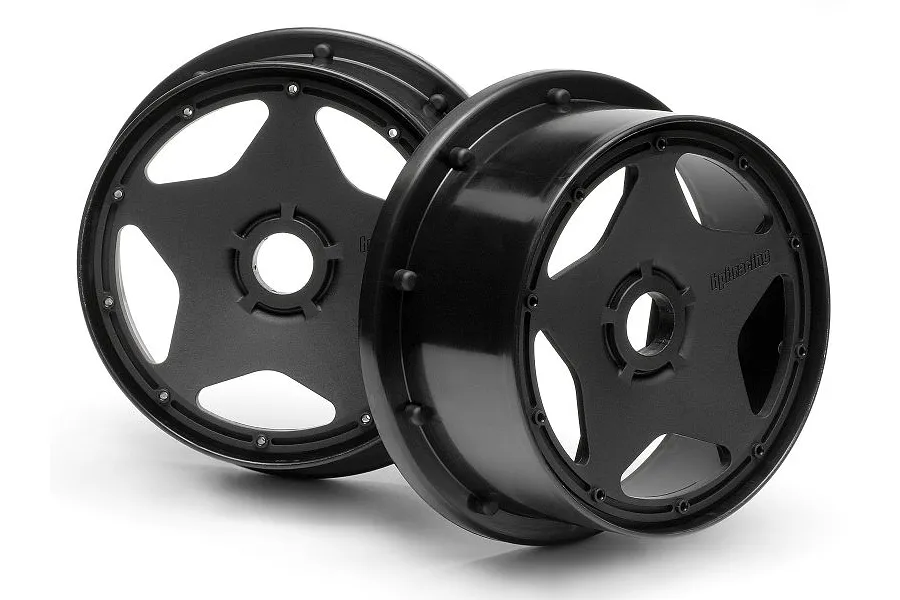 HPI 4.7/5.5&amp;quot; Baja 5B Front Super Star Black Rims 2Pcs image 8900