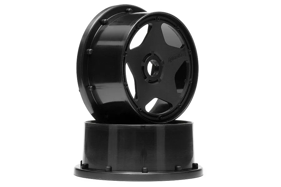 HPI 4.7/5.5&amp;quot; Baja 5B Front Super Star Black Rims 2Pcs image 8903