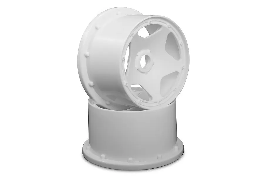 HPI 4.7/5.5&amp;quot; Baja 5B Rear Super Star White Rims 2Pcs image 8909
