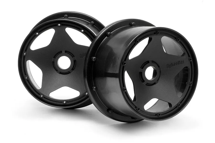 HPI 4.7/5.5&amp;quot; Baja 5B Rear Super Star Black Rims 2Pcs image 8910