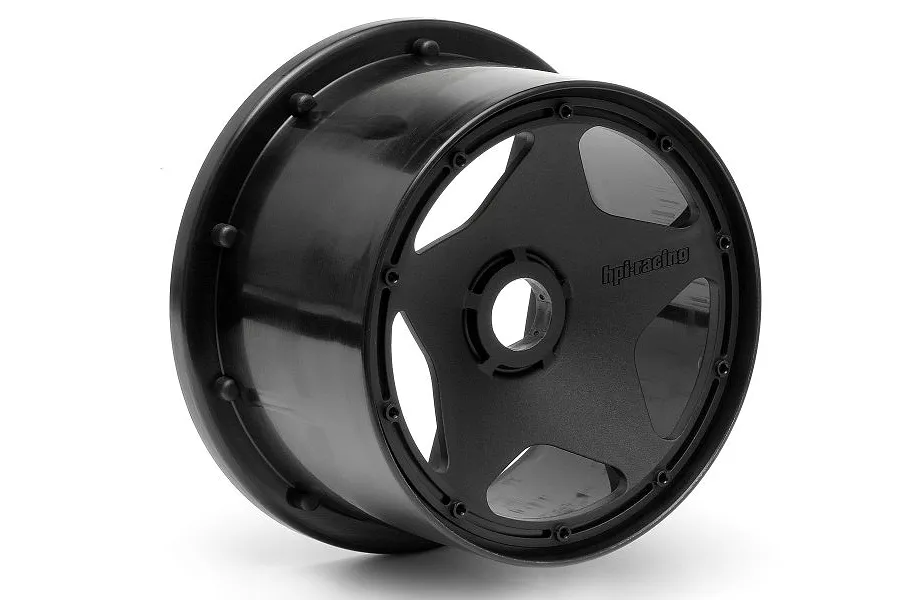 HPI 4.7/5.5&amp;quot; Baja 5B Rear Super Star Black Rims 2Pcs image 8911