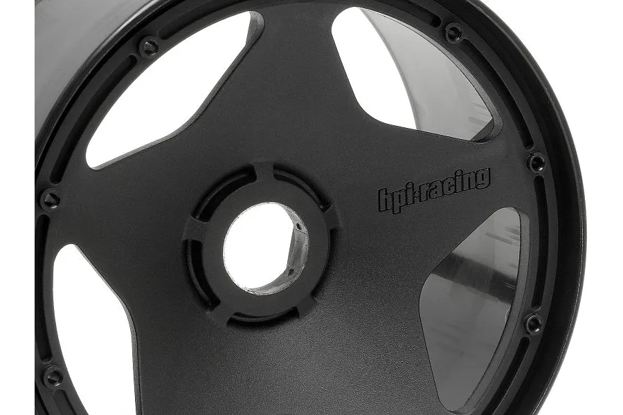 HPI 4.7/5.5&amp;quot; Baja 5B Rear Super Star Black Rims 2Pcs image 8912