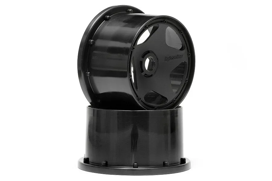 HPI 4.7/5.5&amp;quot; Baja 5B Rear Super Star Black Rims 2Pcs image 8913
