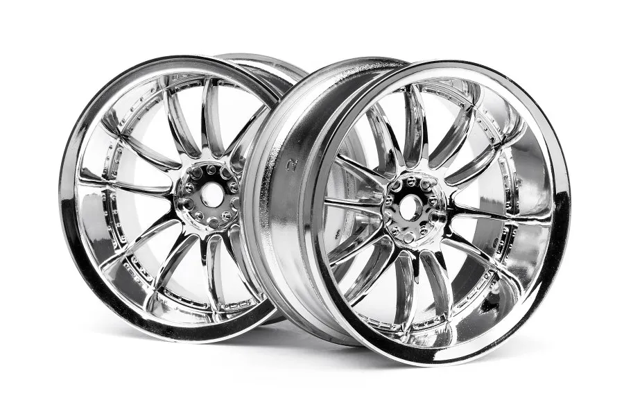 HPI 1.9&amp;quot; (6mm Off-Set) Work XSA 02C Chrome Rims 2Pcs image 8927