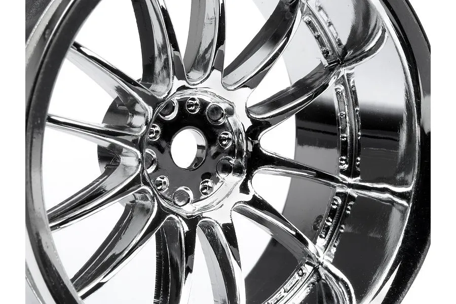 HPI 1.9&amp;quot; (6mm Off-Set) Work XSA 02C Chrome Rims 2Pcs image 8929