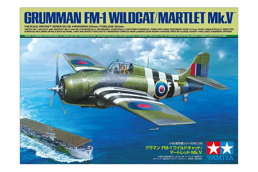 Tamiya 1/48 Grumman FM-1 Wildcat Fighter Plastic Model Kit image 89297